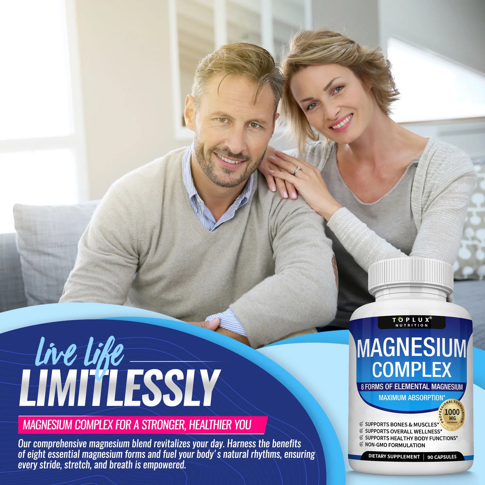 Toplux Magnesium Complex 8 Essential Magnesium Supplement